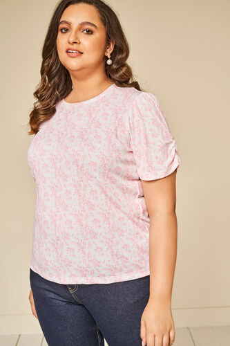 Pink Floral Straight Top, Pink, image 8